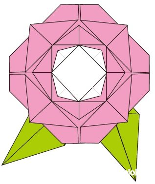 Роза в технике оригами для мамы