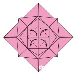 Роза в технике оригами для мамы