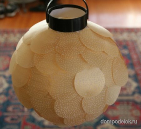 Декоративный светильник из бумаги
