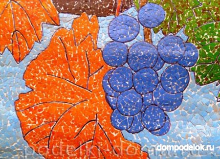 Мозаичное панно "Дары осени" из яичной скорлупы