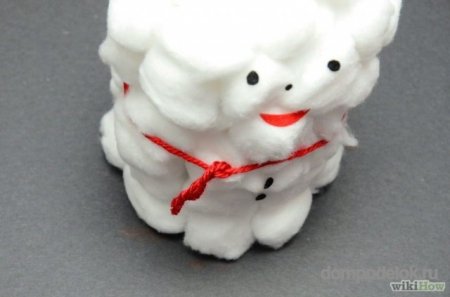 Елочная игрушка "Снеговичок" из ваты