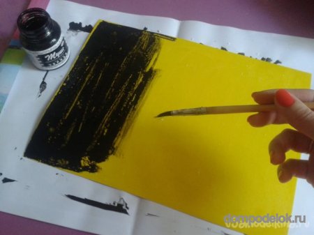 Картина «Букет лилий» рисование в технике граттаж на картоне