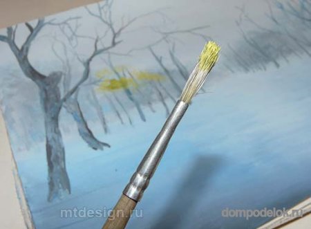 Пейзаж «Аллея в осеннем парке» рисование картины гуашью