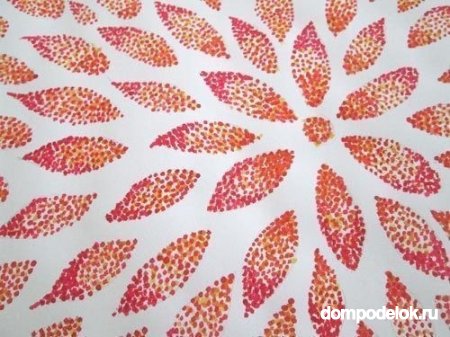 Картина «Абстрактные цветы» в технике пуантилизм